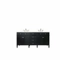 James Martin Vanities Brittany 72in Double Vanity, Black Onyx w/ 3 CM Eternal Marfil Quartz Top 650-V72-BKO-3EMR